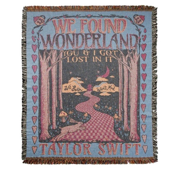 Taylor Swift Other - Taylor Swift We Found Wonderland Alice Woven Tapestry Knit Colorful Blanket